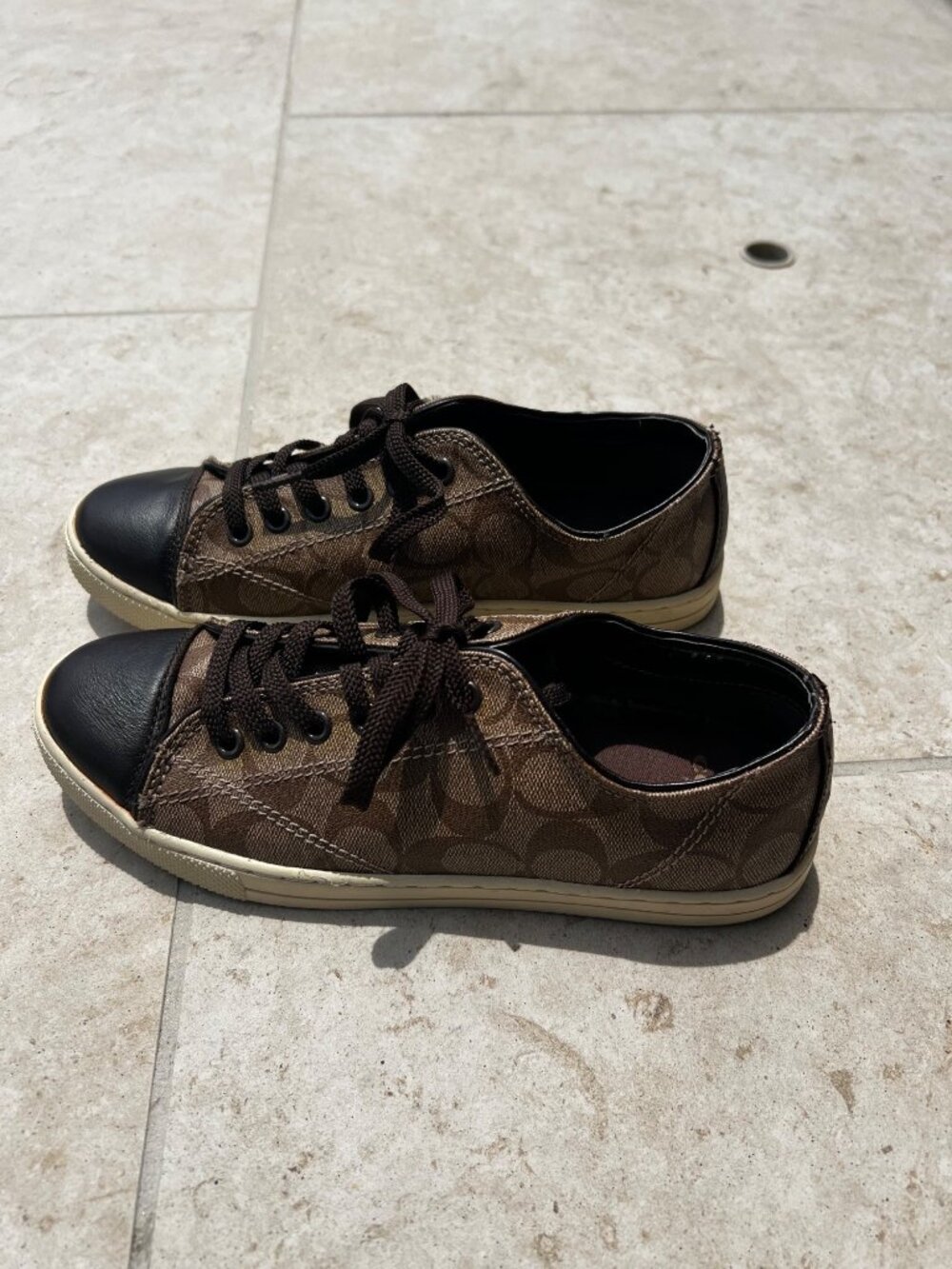 Coach Parkway Sneakers Signature ‘C’ Logo Allover Canvas Keds style 8.5
